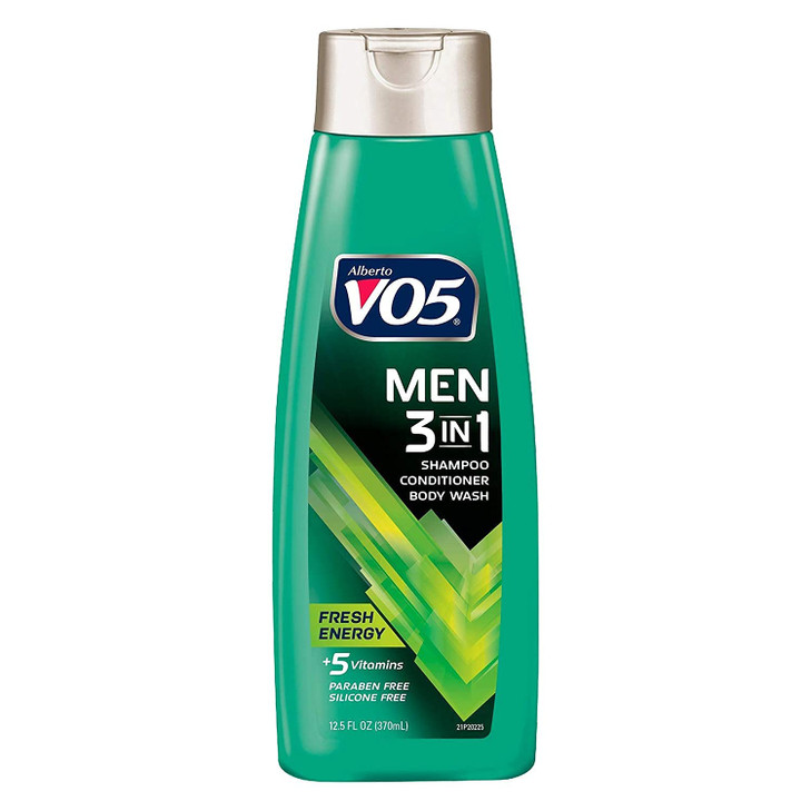 3 Pk Alberto VO5 Mens 3in1 Shampoo Conditioner Body Wash Fresh Energy 125oz