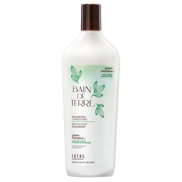 Bain de Terre Green Meadow Balancing Conditioner Gentle Moisture Balance for Soft Silky Bouncy Hair with Argan Monoi Oil