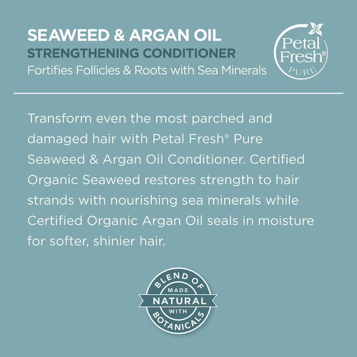 Petal Fresh Pure Strengthening Seaweed Argan Oil Conditoner Reinforces For All Hair Types Natural Essential Oils Vegan a