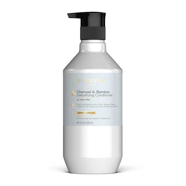 Theorie Charcoal Bamboo Detoxifying Conditioner Purify Restore Nurture Color Keratin Treated Hair Suited For All Hair Ty
