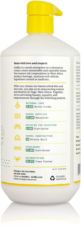 Alaffia EveryDay Shea Conditioner Moisturizes Restores and Protects Made with Fair Trade Shea Butter Cruelty Free No Par