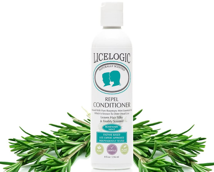 LiceLogic Repel Lice Prevention Conditioner 8oz Rosemary Mint Effective Against Super Lice Kills Eggs Nits Not Toxic Nat