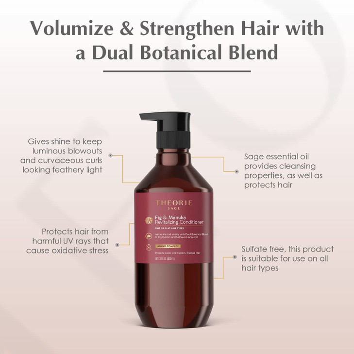 Theorie Fig and Manuka Thickening Conditioner Amplify Enliven Anti Thinning Formula for Normal to Fine Hair Protects Col