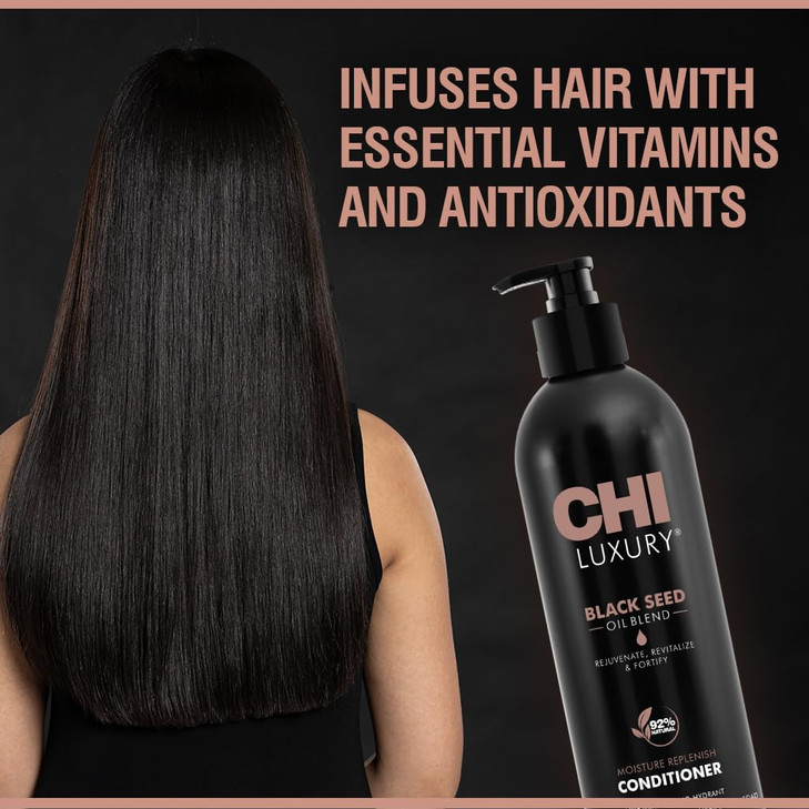 CHI Luxury Black Seed Oil Moisture Replenish Conditioner Strengthens for Soft Hair Replenishes Moisture Sulfate Paraben