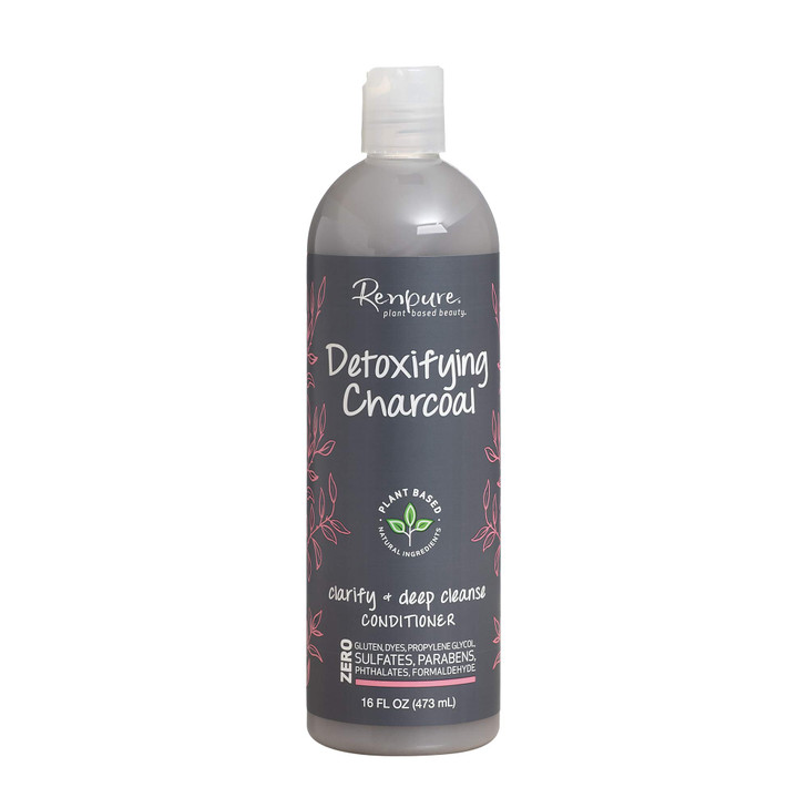 RENPURE Plant Based Beauty Detoxifying Charcoal Clarify Deep Cleanse Conditioner Mint 16 Fl Oz