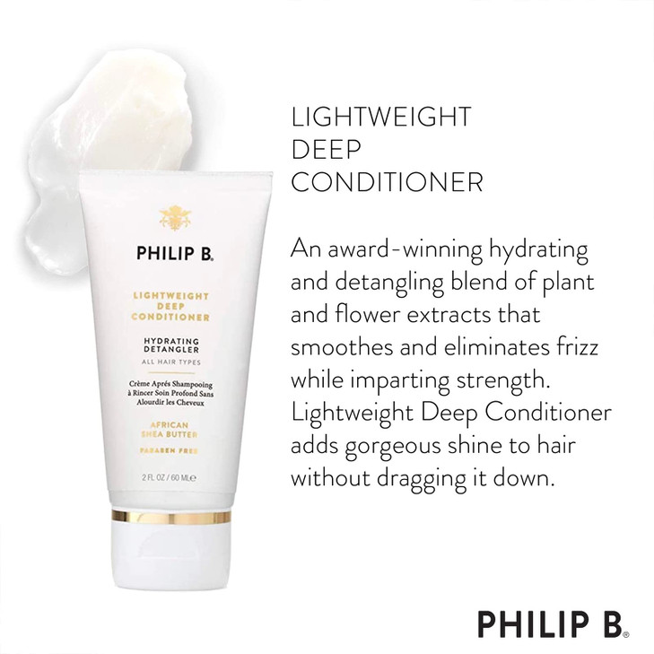 PHILIP B Lightweight Deep Conditioner 2 fl oz 60 ml Hydrating Detangler Adds Moisture Shine and Smoothness For All Hair