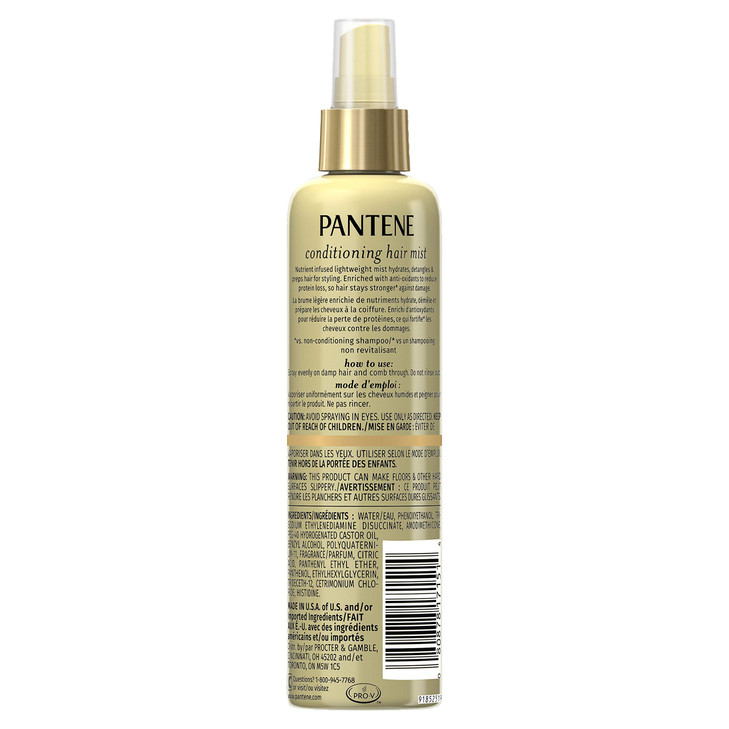 Pantene ProV Nutrient Boost Moisture Conditioning Mist Nourishing and Renewing Detangler 85 fl oz