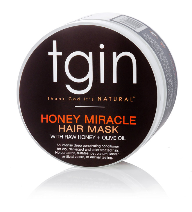 tgin Honey Miracle Hair Mask for Natural Dry Curly Type 3c and 4c Hair 12 oz Deep Conditioner