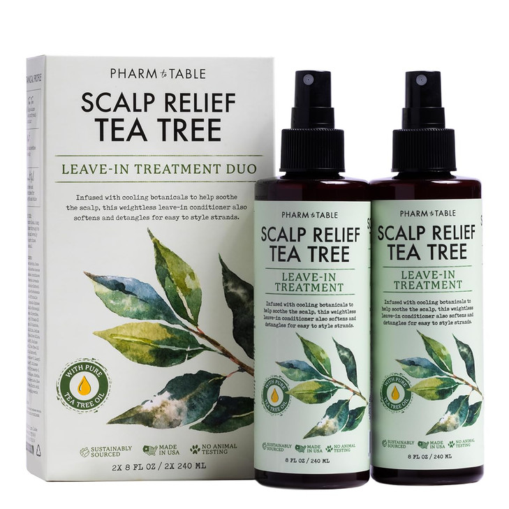 Leave In Conditioner Spray Tea Tree Scalp Treatment 2 Pack AntiDandruff Dry Itchy Scalp Relief Hydrating Formula for Pso