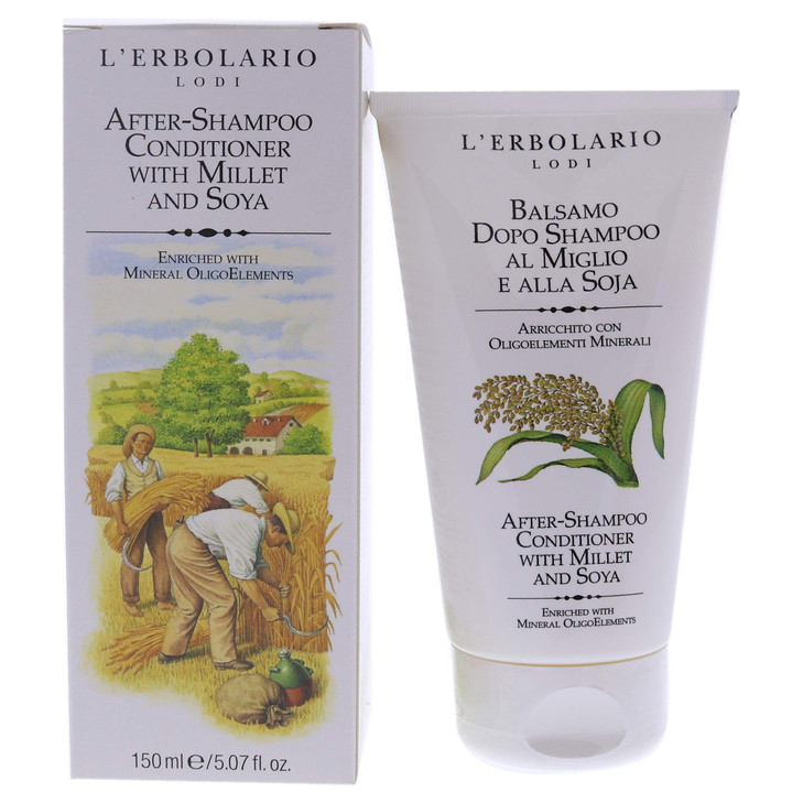 LErbolario Millet and Soya AfterShampoo Hair Conditioner Conditioner for Women and Men to Prevent Hair Loss Protects Dam
