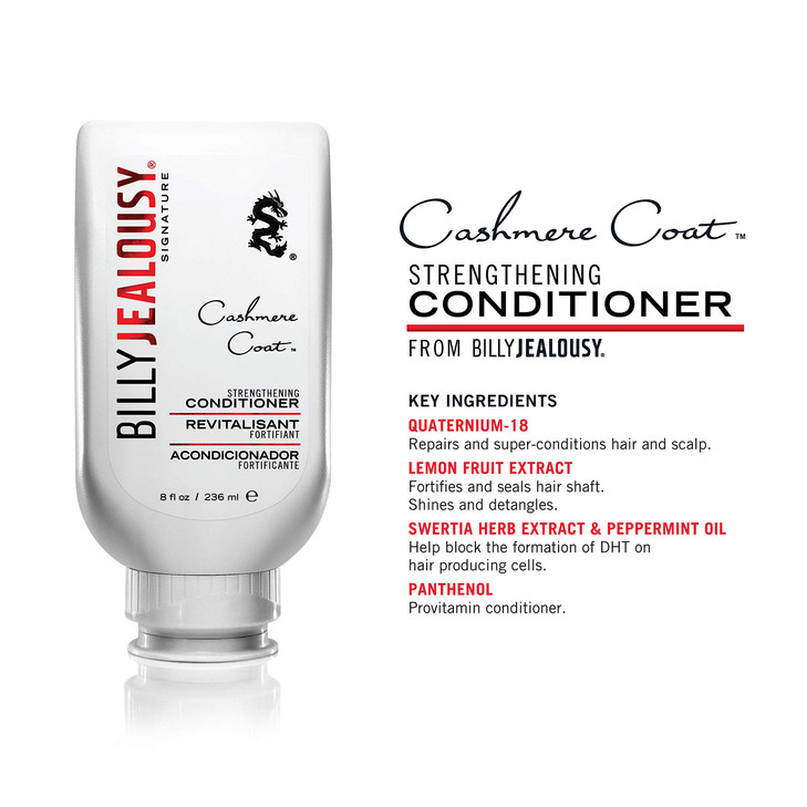 Billy Jealousy Cashmere Coat Hair Conditioner for Men Strengthening Hydrating Conditioner Infused with Peppermint Lemon
