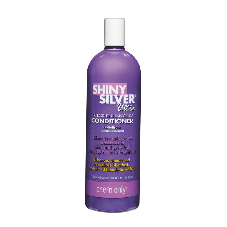 One n Only Shiny Silver Color Enhancing Conditioner for Women Purple Conditioner to Neutralize Yellow Brassy Tones Resto