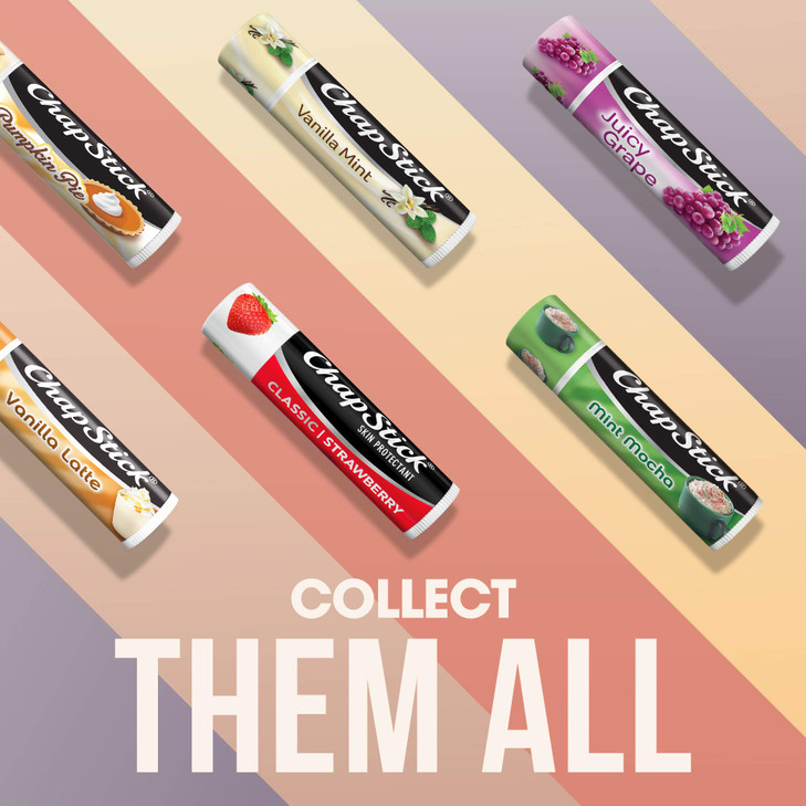 ChapStick Lip Balm Fruit & Cream 3-Pack Collection  Peach, Strawberry & Banana Flavors, 0.15 Oz Ea