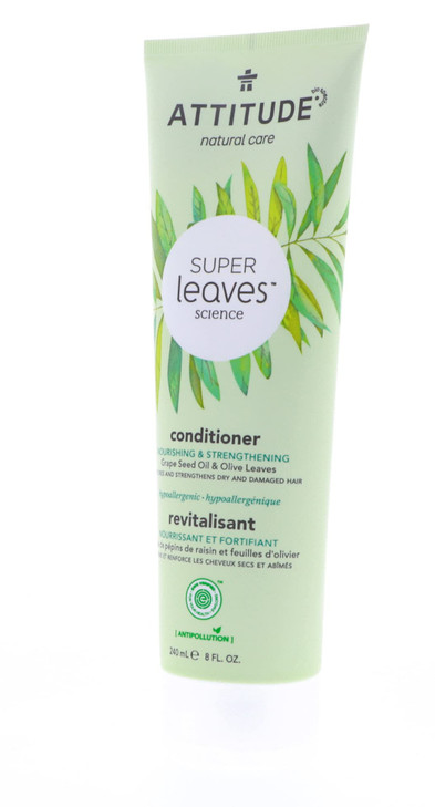 Attitude Super Leaves Science Natural Conditioner Nourishing Strengthening Grape Seed Oil Olive Leaves 8 oz 240 ml