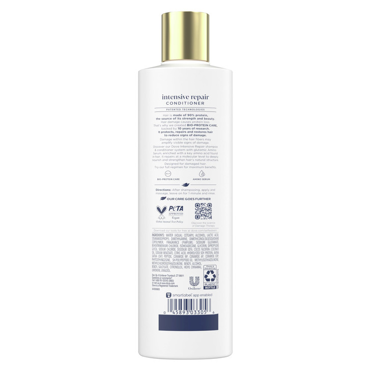 Dove Conditioner Intensive Repair 4 count for Damaged Hair BioProtein Care Technology and Amino Serum 12 oz