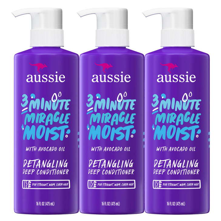 Aussie 3 Minute Miracle Moist Deep Conditioner for Dry Hair Avocado Jojoba Oil Safe for Color Treated Hair Nourishing Hy
