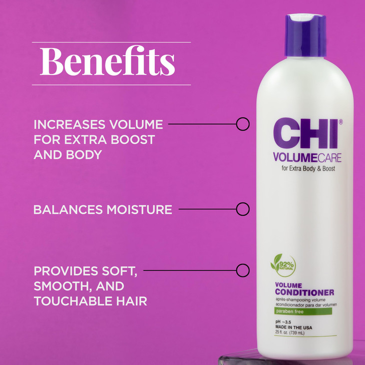 CHI VolumeCare Volumizing Conditioner Increases Volume on Thin Fine or Flat Hair Moisturizing Formula Sulfate Paraben Cr