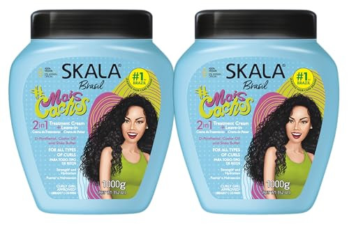 SKALA 2 Pack Mais Cachos Hydrates Curls Eliminates Frizz For Curly Hair 2 IN 1 Conditioning Treatment Cream and Cream To