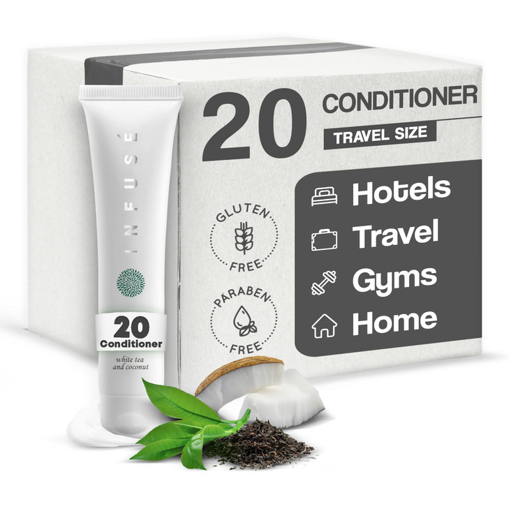 Travel Size Hotel Conditioner 20 Count 1 oz Bottles Guest Amenities for Hotels Vacation Rentals and Short Term Rentals P