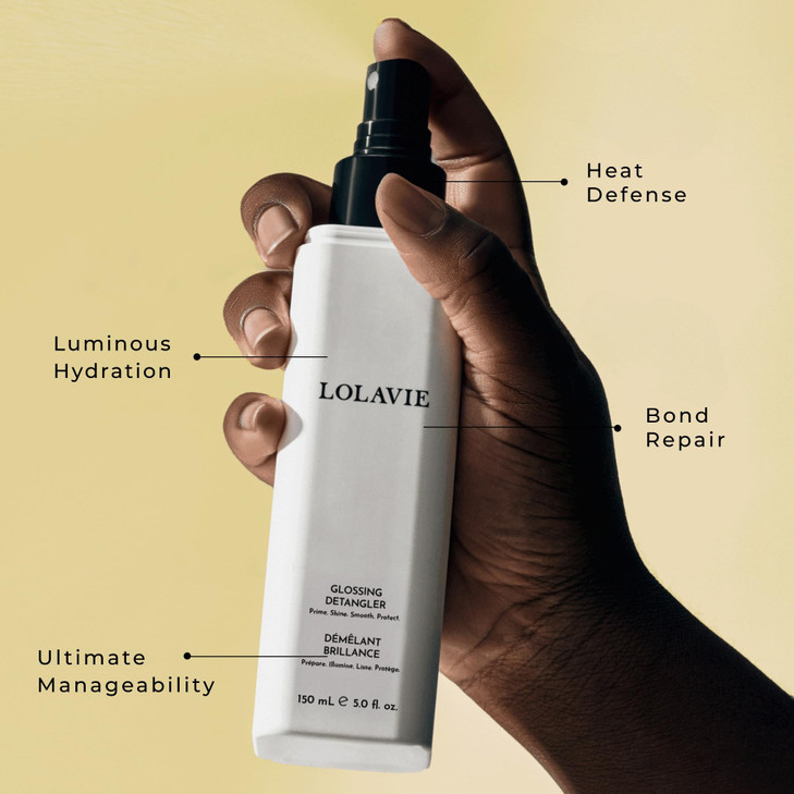 LolaVie Glossing Detangler 5 oz Delivers 15x Softer Smoother Hair 99 Reduction in Flyaways 450Degree Heat Protectant Col