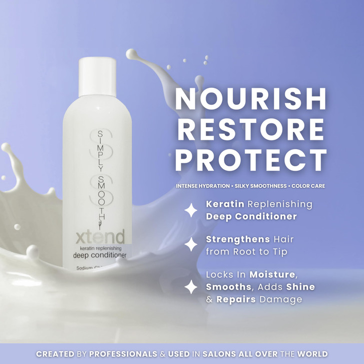SIMPLY SMOOTH Xtend Keratin Deep Conditioner Lightweight Hydrating Hair Mask for Dry Damaged ColorTreated Curly and Kera