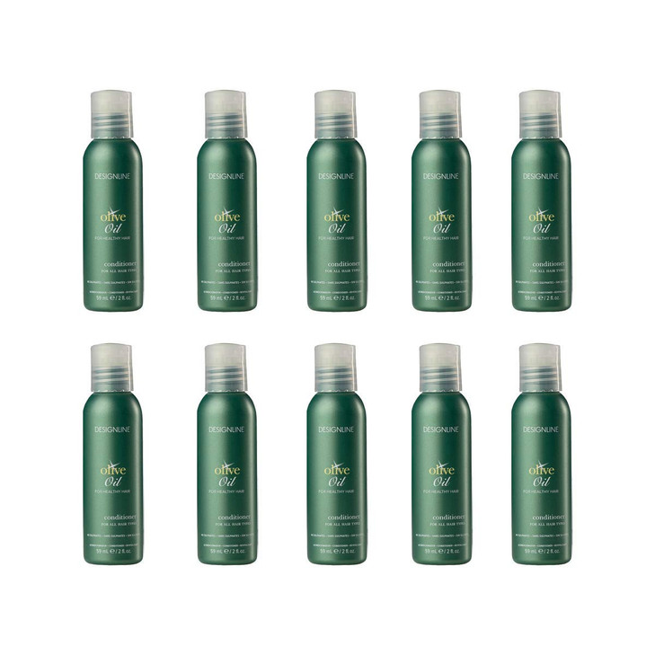 DESIGNLINE Olive Oil Conditioner 2 oz 10 Pack Fortified with Vitamins E and K for Hair Protection