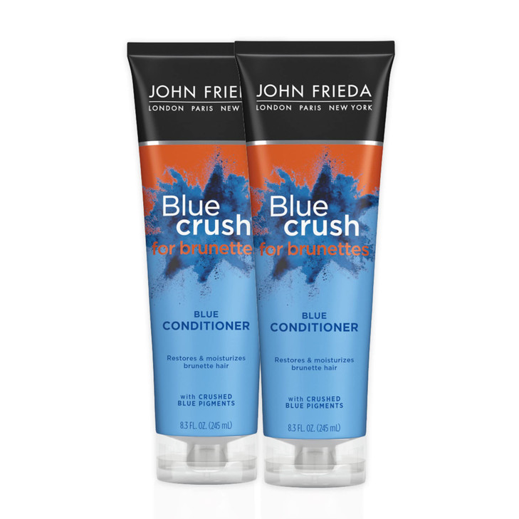 John Frieda Blue Crush Conditioner for Brunettes Moisturization for Color Treated and Natural Brunette Hair 83 oz Pack o