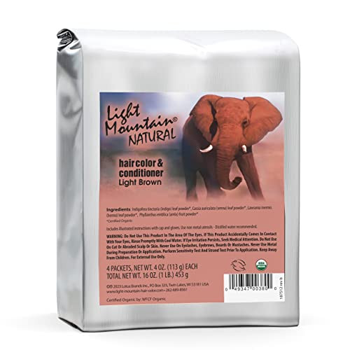 Light Mountain Light Brown Hair Dye for MenWomen Organic Henna Leaf Powder and Botanicals ChemicalFree SemiPermanent Hai