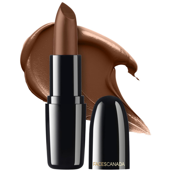 FACESCANADA Weightless Creme Lipstick - Natural Brown 21 | Infused with Vitamin E | Creamy Texture | Hydrating Lipstick | Ultra Glossy Finish | Cruel