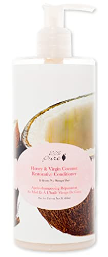 100 PURE Honey Virgin Coconut Restorative Conditioner Moisturizer Repair Replenishing Nutrient Boost for Dry Damaged Hai