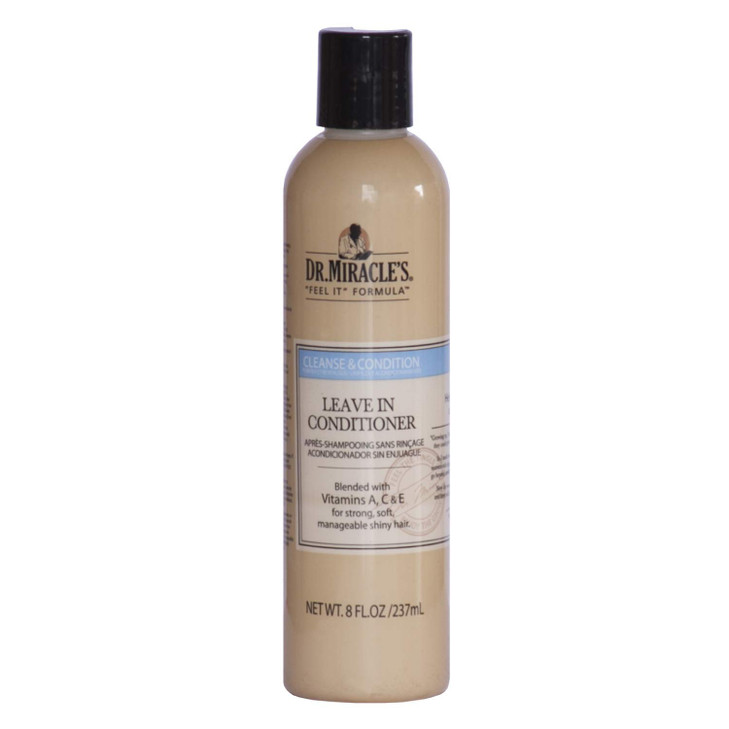Dr Miracles Leave In Conditioner Blended with Vitamins A C E for Strong Soft Manageable Shiny Hair 8 Ounce