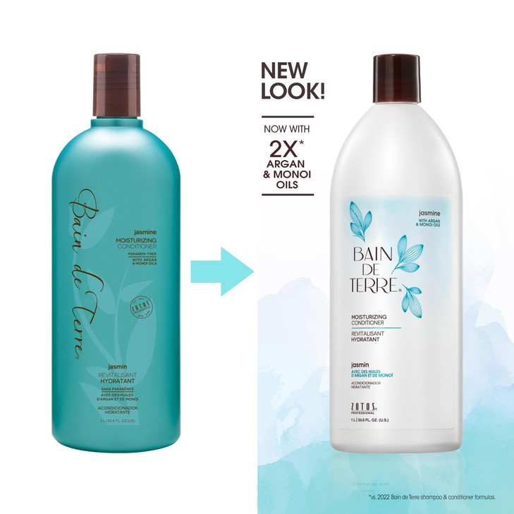 Bain de Terre Jasmine Moisturizing Conditioner Rich Hydration for Dry Hair with Argan Monoi Oils ParabenFree ColorSafe V