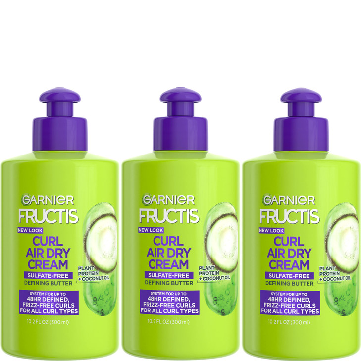 Garnier Fructis Style Curl Nourish Butter Cream LeaveIn Conditioner for Curly Hair 102 Ounce Bottle 3 Count