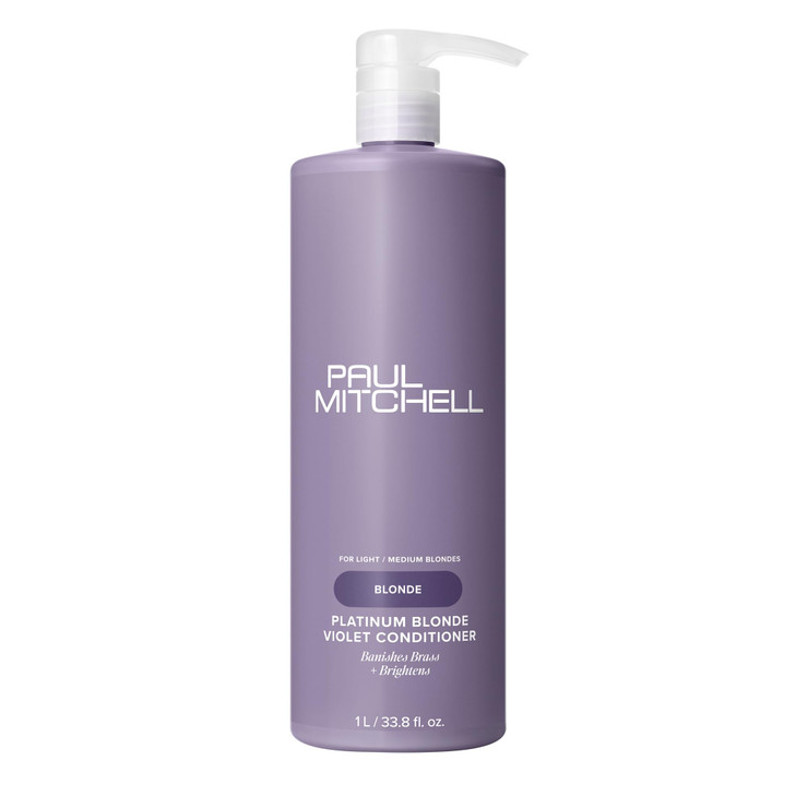 Paul Mitchell Platinum Blonde Violet Conditioner Banishes Brass Brightens Ideal for Light to Medium Blonde Silver Gray o