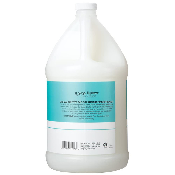 Ginger Lily Farms Club Fitness Moisturizing Conditioner for Dry Hair 100 Vegan CrueltyFree Ocean Breeze Scent 1 Gallon 1