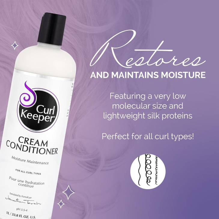 Curl Keeper Cream Conditioner for Curly Hair 338 Fl Oz Lightweight Daily Hair Conditioner for All Curl Types Moisturizin