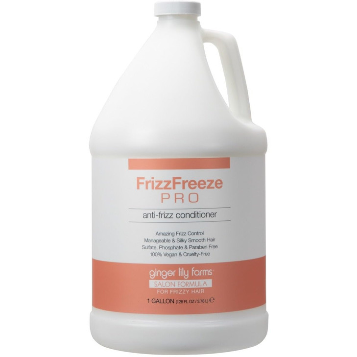 Ginger Lily Farms Salon Formula FrizzFreeze Pro AntiFrizz Conditioner for Frizzy Hair 100 Vegan CrueltyFree 1 Gallon 128