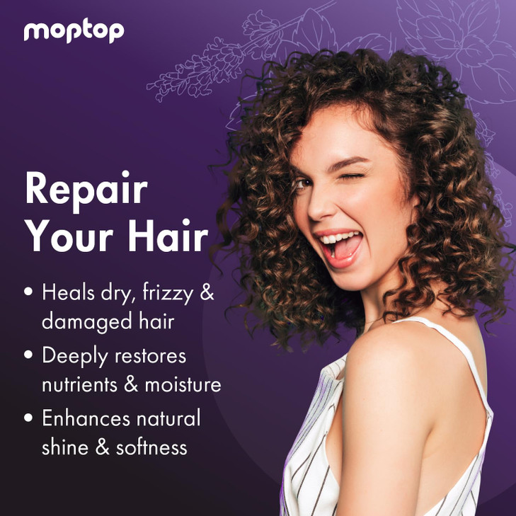 MopTop Salon Deep Conditioner Conditioning Hair Mask for Intense Hydration for Dry Damaged Hair Frizzy Curls Sulfate Fre