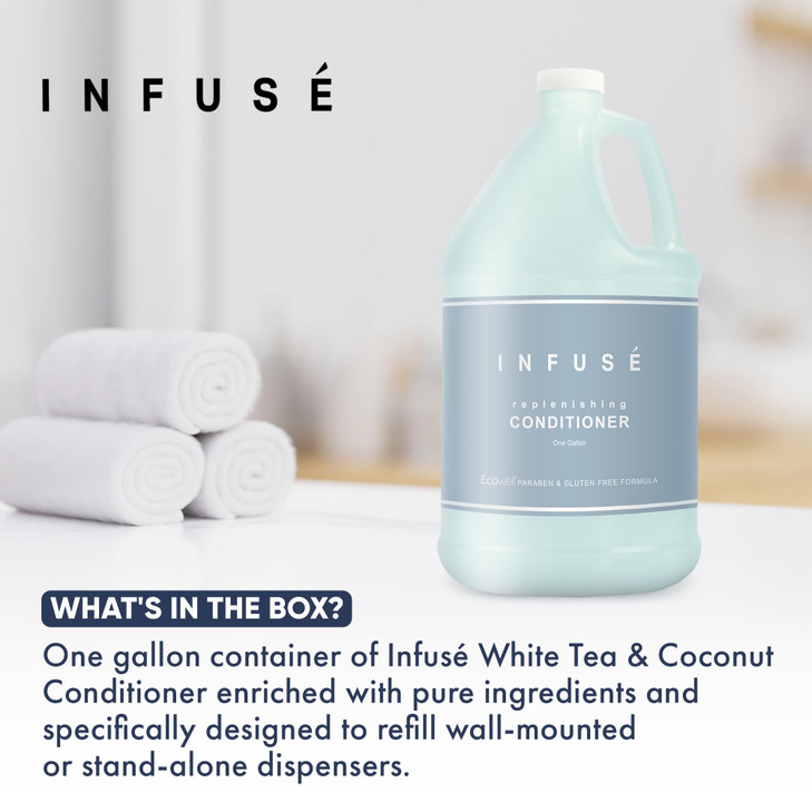 1Shoppe AllinKit H2O Tropical Infuse Hotel Conditioner 1 Gallon For Hospitality Vacation Rentals to Refill Dispensers Si