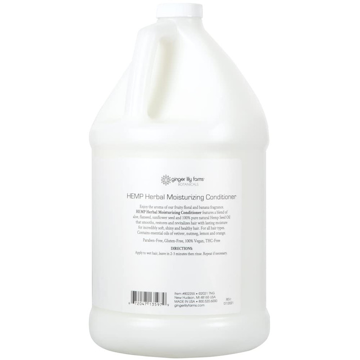 Ginger Lily Farms Botanicals HEMP Herbal Moisturizing Conditioner Enriched with 100 Pure Natural Hemp Seed Oil 100 Vegan