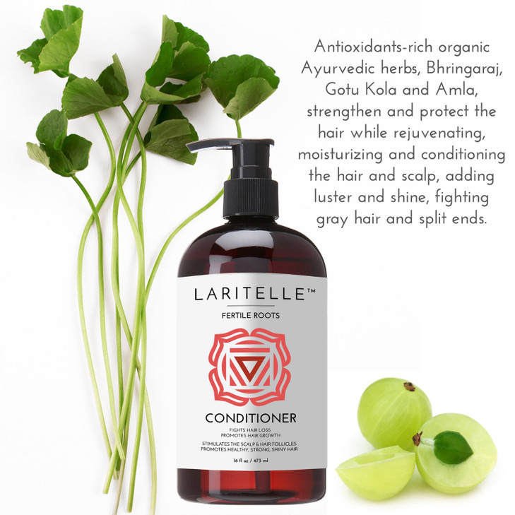 Laritelle Organic AntiThinning Conditioner Fertile Roots 16 oz FollicleReviving GrowthBoosting Organic Formula for Thick