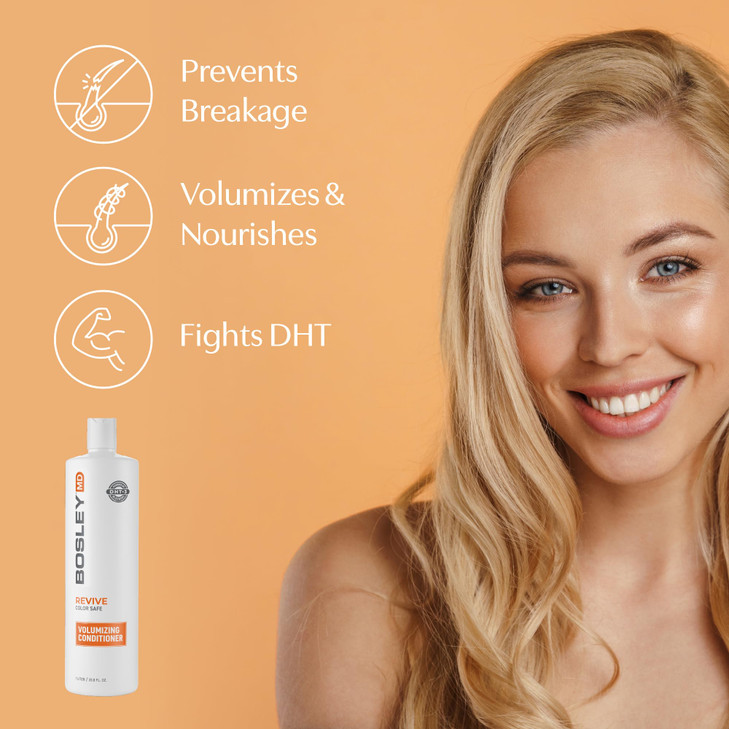 BosRevive Volumizing Conditioner for Thinning ColorChemicallyTreated Hair DHT Blocker SulfateFree Vegan Biotin Saw Palme