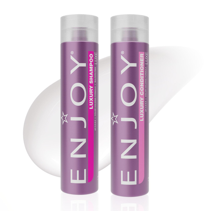 Enjoy Luxury Shampoo Conditioner Eliminates Frizz Cleansing Moisturizing Smoothing Sulfate Free For Thick Coarse or Curl