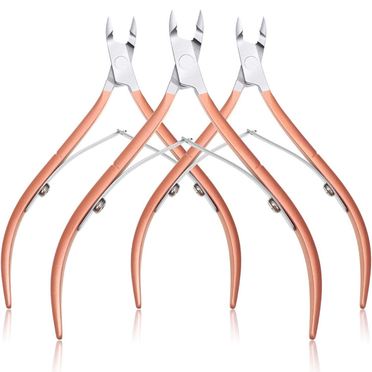 Mudder 3 Packs Cuticle Trimmer Nippers Cutter Tool Stainless Steel Nail Cuticle Scissors Remover with Pointed Blade Scissors Pedicure Manicure Tool f