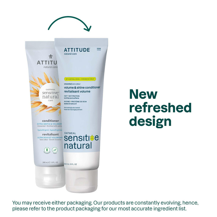 ATTITUDE Extra Gentle Hair Conditioner for Sensitive Dry Scalp Soothing Oat Naturally Derived Ingredients Dermatological