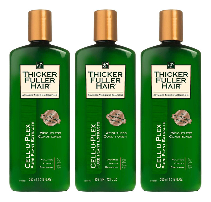 Thicker Fuller Hair Conditioner Weightless 12 Ounce 355ml Pack of 3