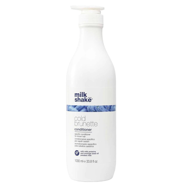 milkshake Cold Brunette Conditioner Toning Conditioner with Blue Pigment to Correct Red and Orange Tones in Brown Hair N