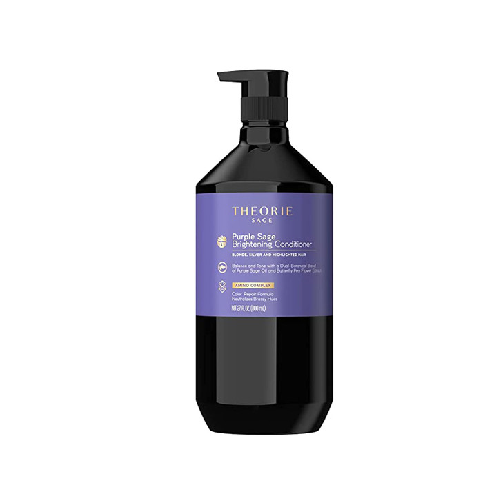 Theorie Purple Sage Brightening Conditioner for Blonde Bleached Silver Grey Hair Instantly Eliminates Neutralizes Brassi