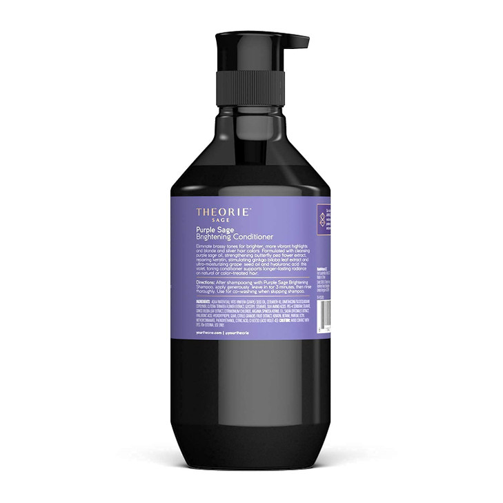 Theorie Purple Sage Brightening Conditioner for Blonde Bleached Silver Grey Hair Instantly Eliminates Neutralizes Brassi