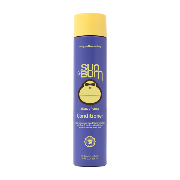 Sun Bum Blonde Purple Conditioner Moisturizing and Brightening Formula UV Protecting and Color Enhancing and Toning Hair